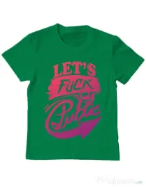 Tricou ADLER copil Let's fuck in public Verde mediu
