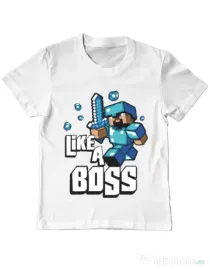 Tricou ADLER copil Like a boss Alb