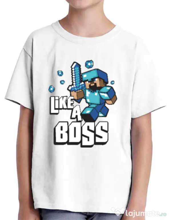 Tricou ADLER copil Like a boss Alb