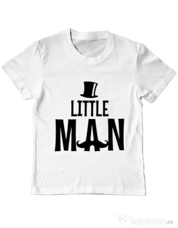 Tricou ADLER copil Little man Alb