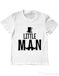 Tricou ADLER copil Little man Alb