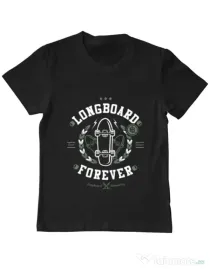 Tricou ADLER copil Long Board Forever Negru