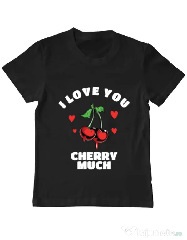 Tricou ADLER copil Love you cherry much Negru