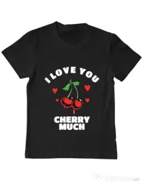 Tricou ADLER copil Love you cherry much Negru