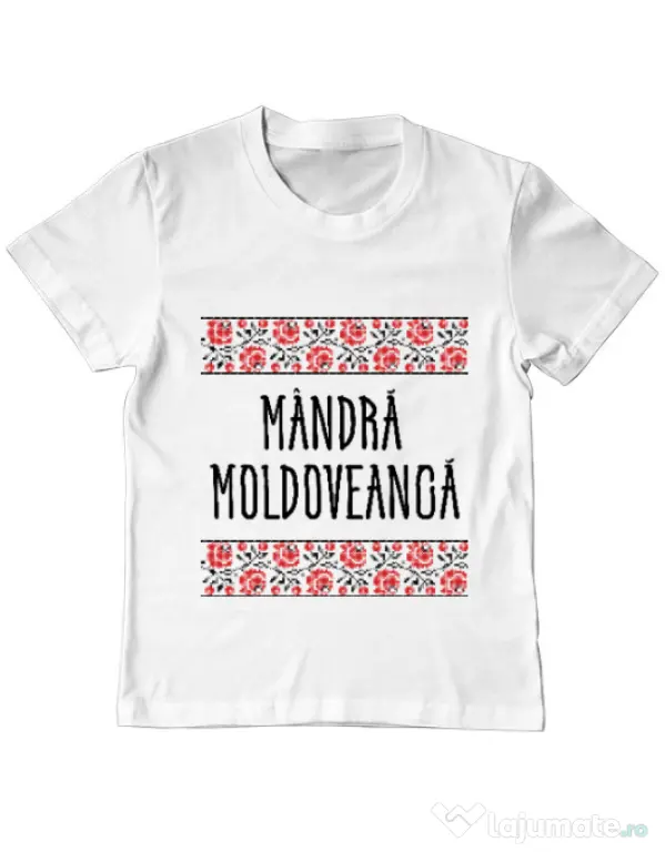Tricou ADLER copil Mandra moldoveanca Alb