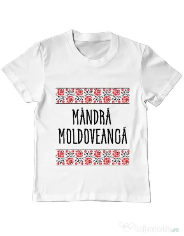 Tricou ADLER copil Mandra moldoveanca Alb