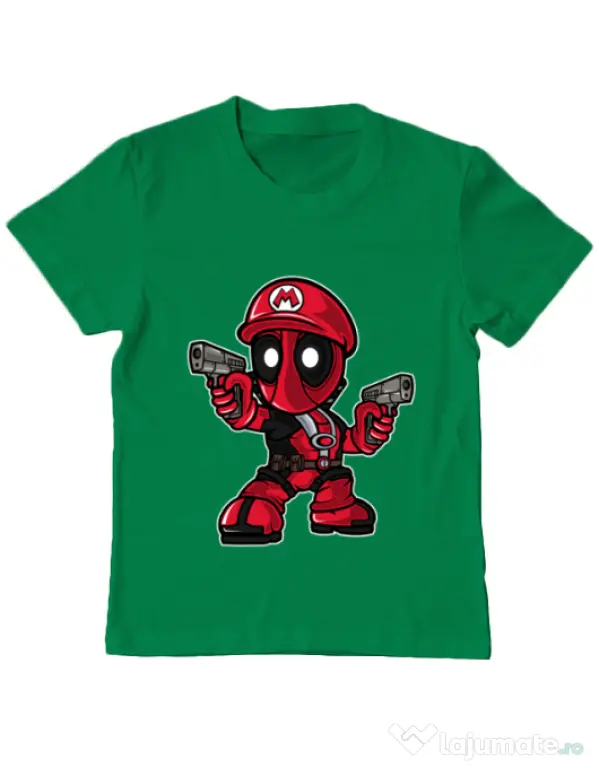 Tricou ADLER copil Mario Deadpool Verde mediu