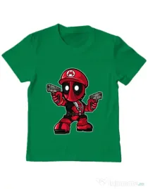 Tricou ADLER copil Mario Deadpool Verde mediu