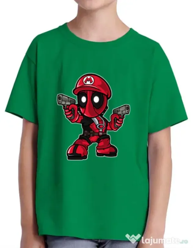 Tricou ADLER copil Mario Deadpool Verde mediu