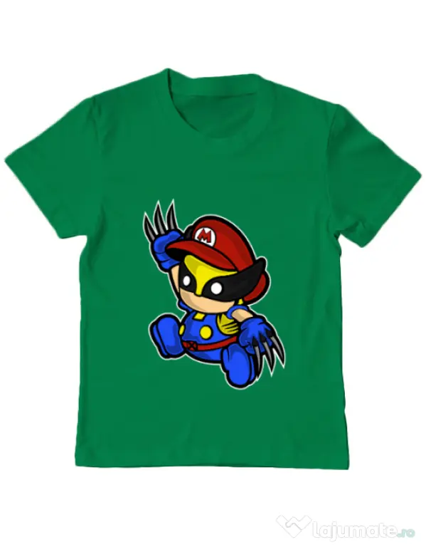 Tricou ADLER copil Mario Wolverine Verde mediu