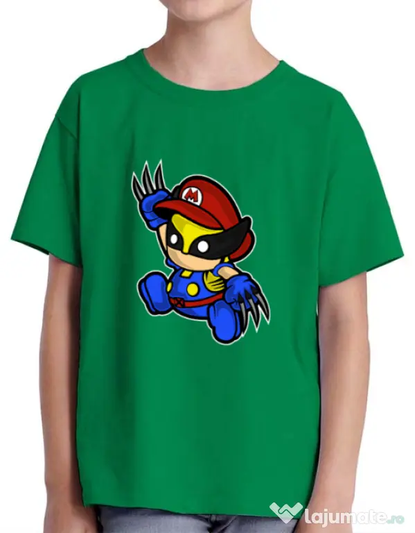 Tricou ADLER copil Mario Wolverine Verde mediu