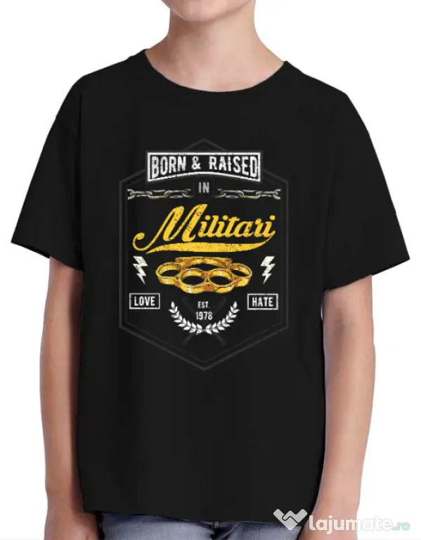Tricou ADLER copil Militari Negru