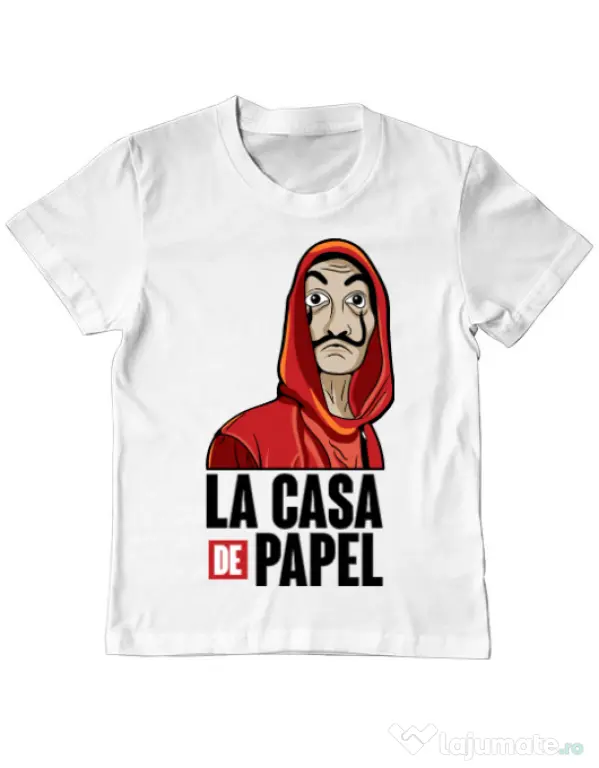 Tricou ADLER copil Money heist Alb