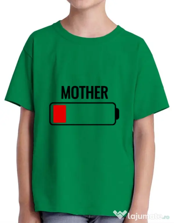 Tricou ADLER copil Mother battery Verde mediu