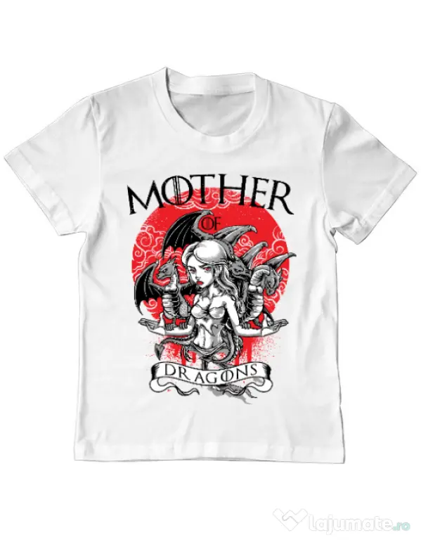 Tricou ADLER copil Mother of dragons Alb