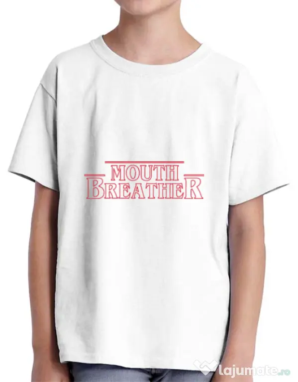 Tricou ADLER copil Mouth breather Alb