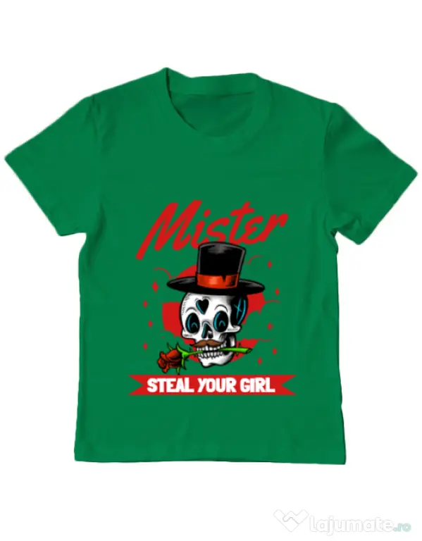 Tricou ADLER copil Mr. steal your girl Verde mediu