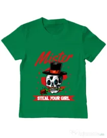 Tricou ADLER copil Mr. steal your girl Verde mediu