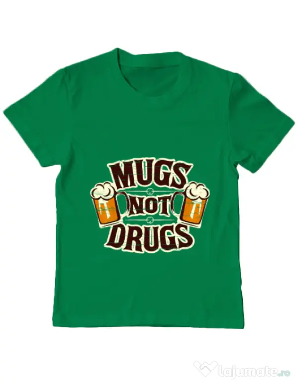 Tricou ADLER copil Mugs not drugs Verde mediu