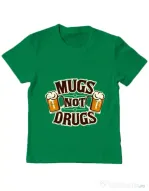 Tricou ADLER copil Mugs not drugs Verde mediu