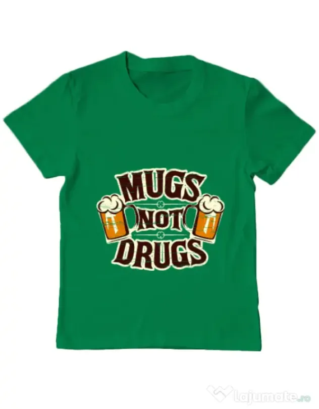 Tricou ADLER copil Mugs not drugs Verde mediu