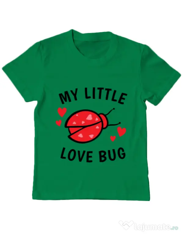 Tricou ADLER copil My little love bug Verde mediu