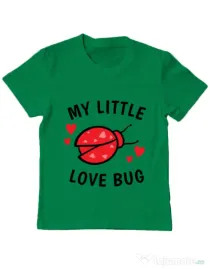 Tricou ADLER copil My little love bug Verde mediu