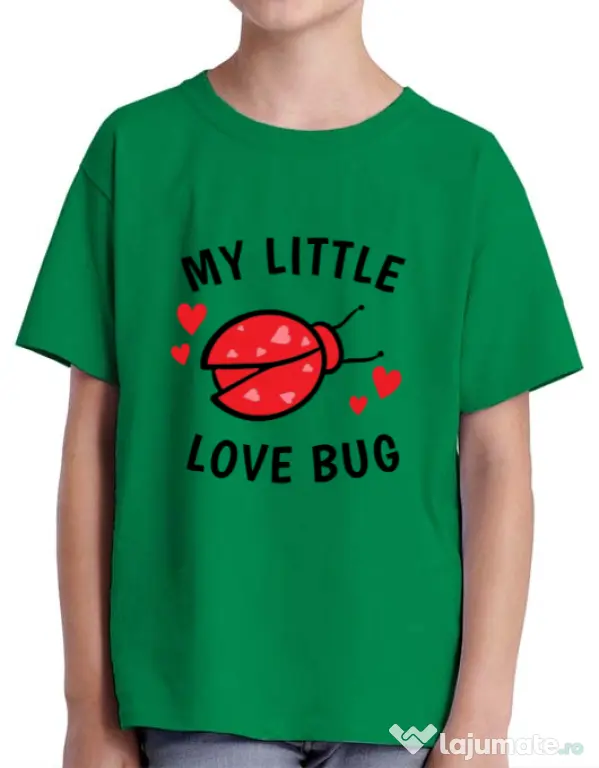 Tricou ADLER copil My little love bug Verde mediu