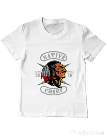 Tricou ADLER copil Native chief Alb