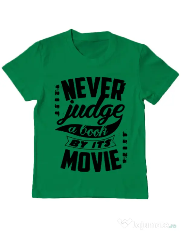 Tricou ADLER copil Never judge a book Verde mediu