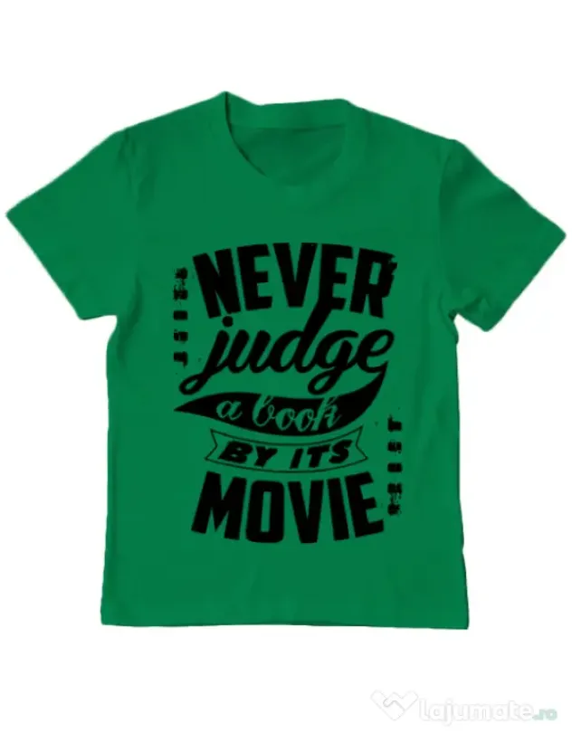 Tricou ADLER copil Never judge a book Verde mediu
