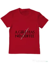 Tricou ADLER copil No coffee Rosu