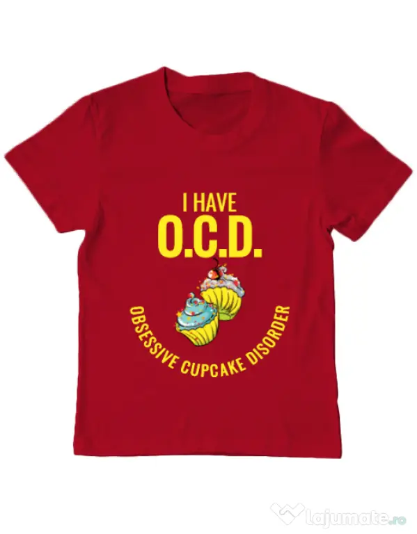 Tricou ADLER copil Obsessive cupcake disorder Rosu