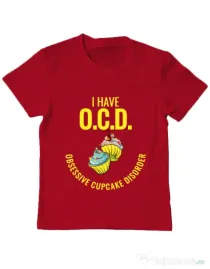 Tricou ADLER copil Obsessive cupcake disorder Rosu