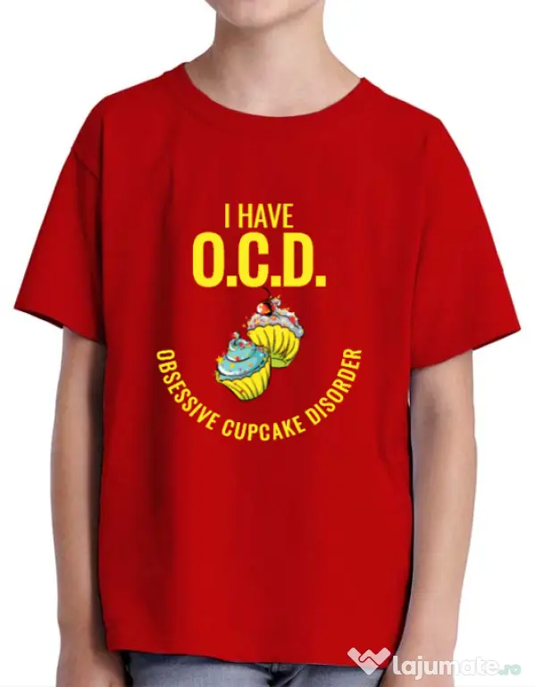 Tricou ADLER copil Obsessive cupcake disorder Rosu