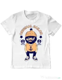 Tricou ADLER copil Original sailor Alb