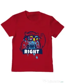 Tricou ADLER copil Owl right Rosu