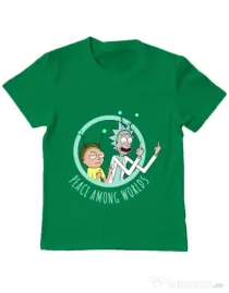 Tricou ADLER copil Peace among worlds Verde mediu