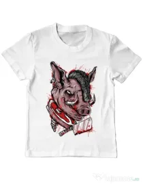Tricou ADLER copil Pig Saw Alb