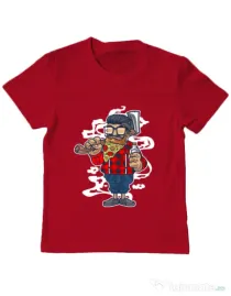 Tricou ADLER copil Pizza Beard Rosu