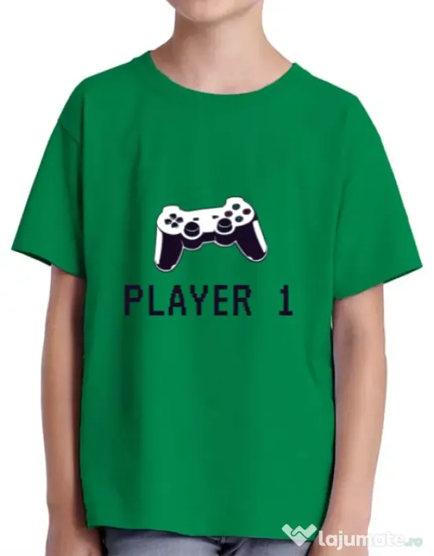 Tricou ADLER copil Player 1 Verde mediu