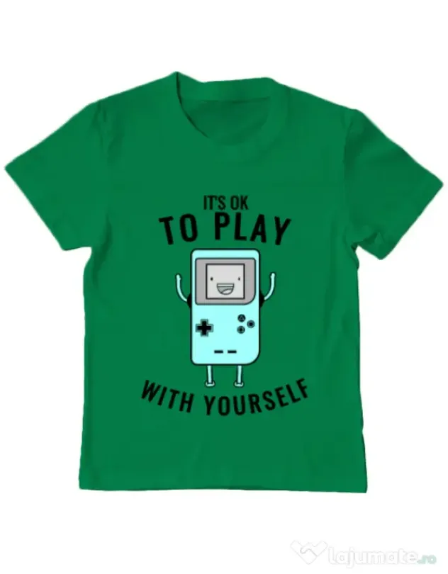 Tricou ADLER copil Playing with yourself Verde mediu