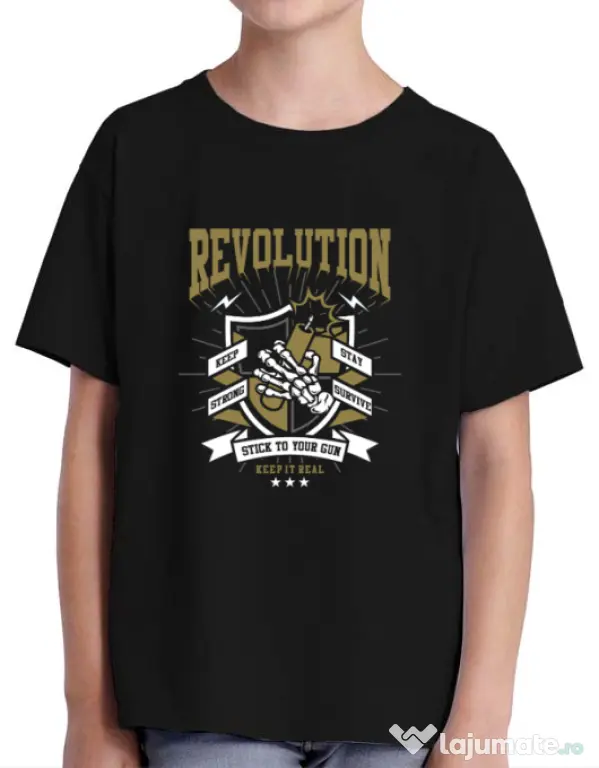 Tricou ADLER copil Revolution Negru
