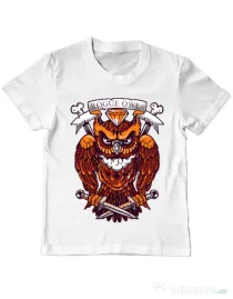 Tricou ADLER copil Rogue owl Alb