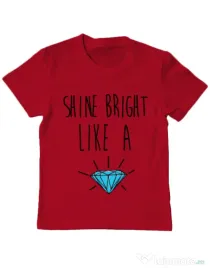 Tricou ADLER copil Shine bright like a diamond Rosu
