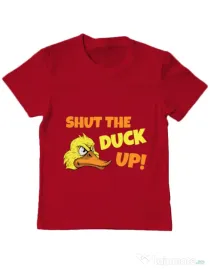 Tricou ADLER copil Shut the duck up Rosu