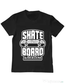 Tricou ADLER copil Skate Board Negru