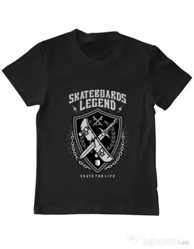 Tricou ADLER copil Skateboards Legend Negru
