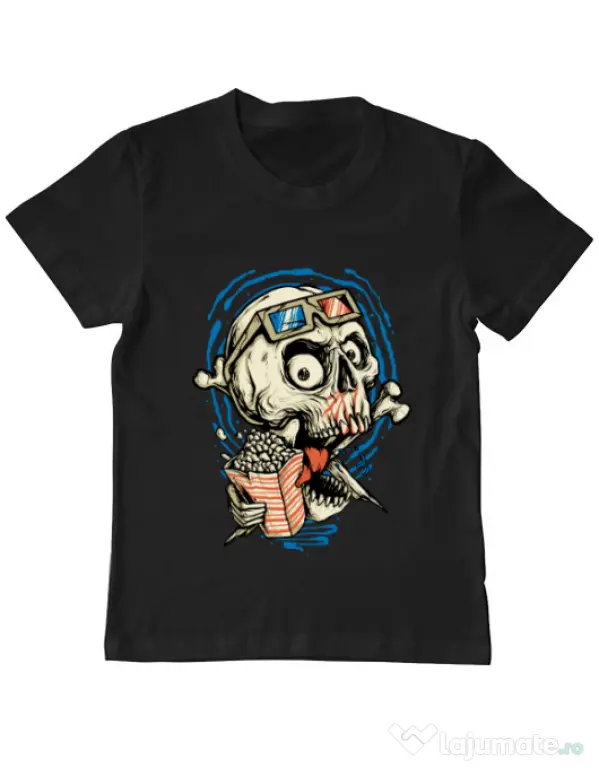 Tricou ADLER copil Skull Movie Negru