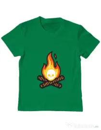 Tricou ADLER copil Skullfire Verde mediu
